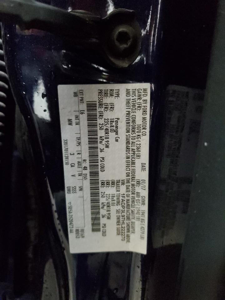 2017 Ford Focus VIN 1FADP3L97HL222270 Copart auction photo, front end / side damage thumbnail 12