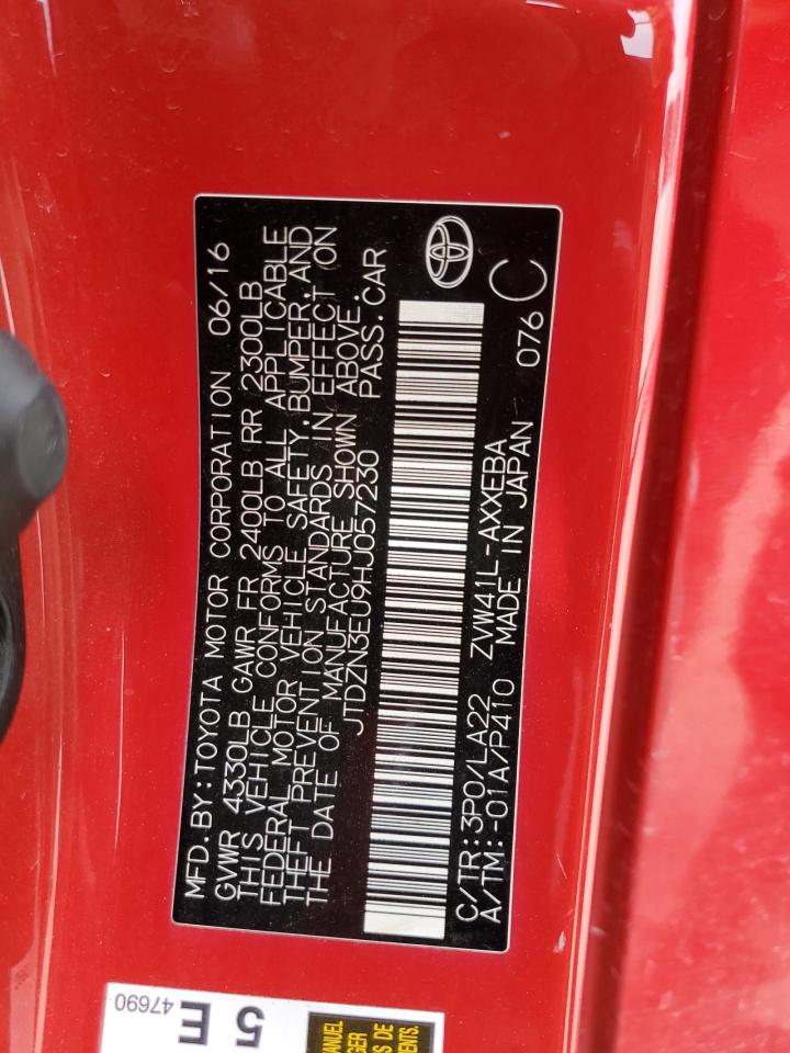 2017 Toyota Prius VIN JTDZN3EU9HJ057230 Copart auction photo, biohazard/chemical / front end damage thumbnail 13