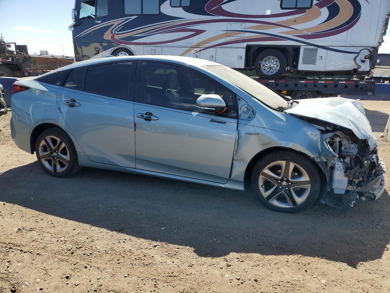 2019 Toyota Prius VIN JTDKARFU2K3087096 Copart auction photo, front end / side damage thumbnail 4