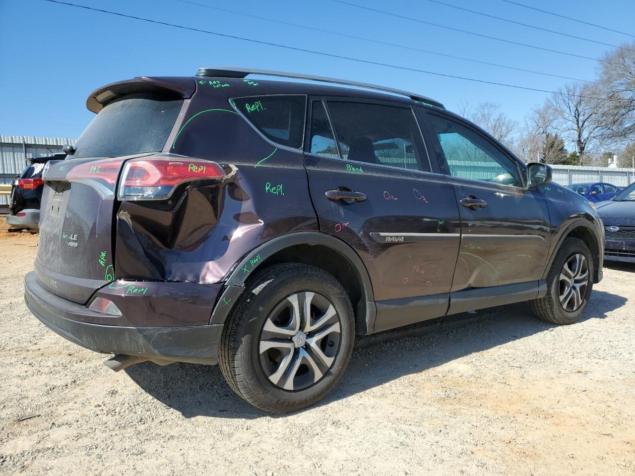 2017 Toyota RAV 4 VIN 2T3BFREV0HW565274 Copart auction photo, rear end damage thumbnail 3
