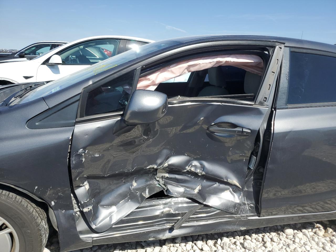 2013 Honda Civic VIN 2HGFB2F66DH542394 Copart auction photo, side / front end damage thumbnail 7