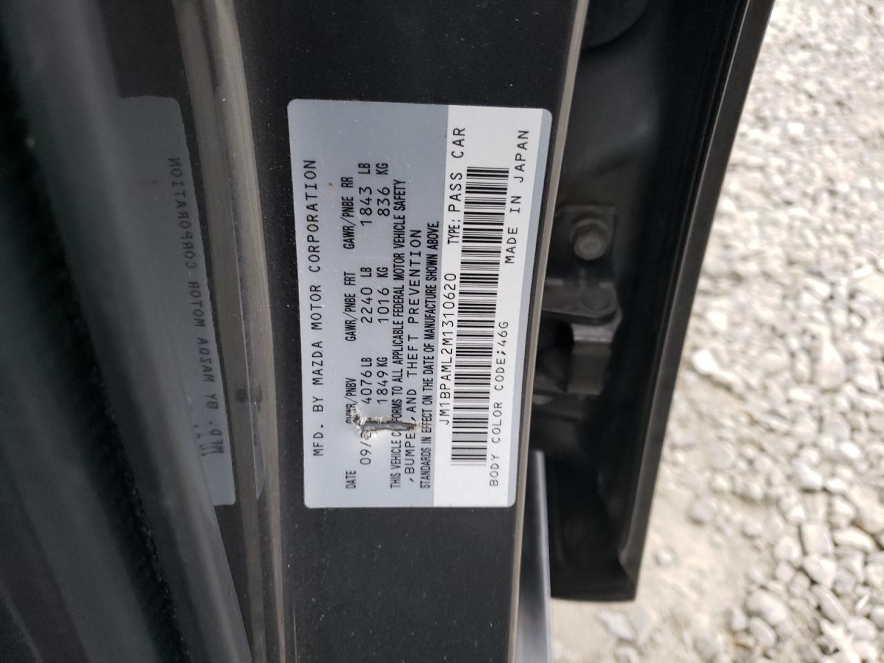 2021 Mazda 3 VIN JM1BPAML2M1310620 Copart auction photo, side / front end damage thumbnail 12