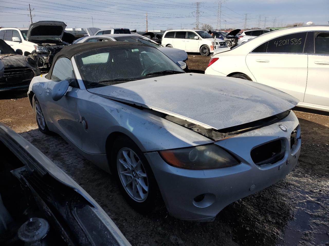 2003 BMW Z4 VIN 4USBT33423LR64340 Copart auction photo, front end / rear end damage thumbnail 4