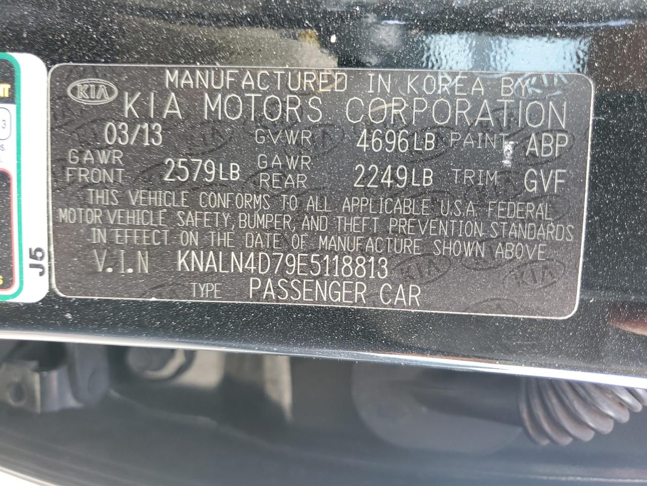 2014 KIA Cadenza VIN KNALN4D79E5118813 Copart auction photo, front end / mechanical damage thumbnail 13