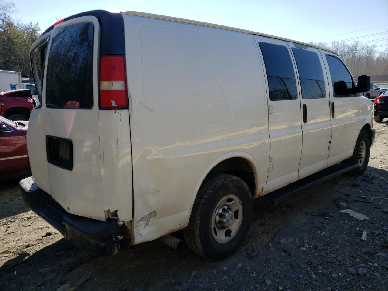 2013 Chevrolet Express VIN 1GCWGFFA2D1109410 Copart auction photo, rear end damage thumbnail 3