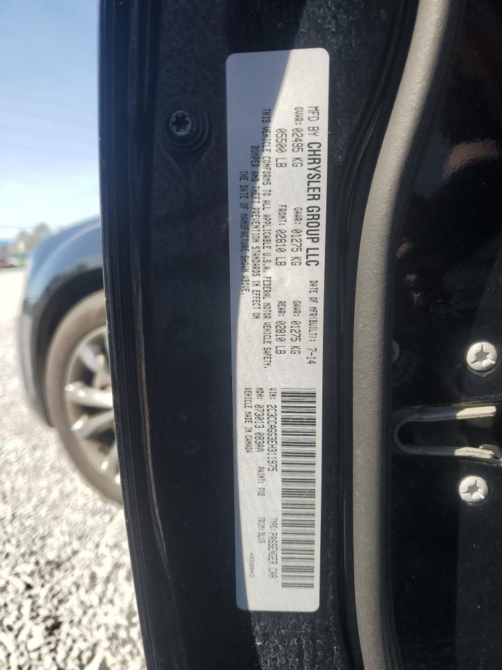 2014 Chrysler 300 VIN 2C3CCAGG3EH311975 Copart auction photo, rear end damage thumbnail 13