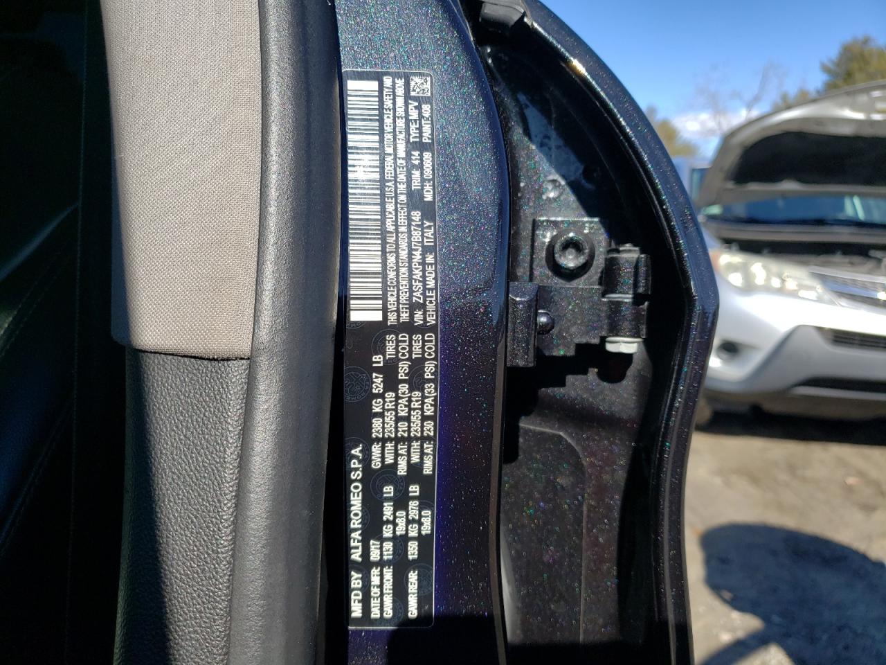 2018 Alfa Romeo Stelvio VIN ZASFAKPN4J7B87148 Copart auction photo, minor dent/scratches damage thumbnail 13