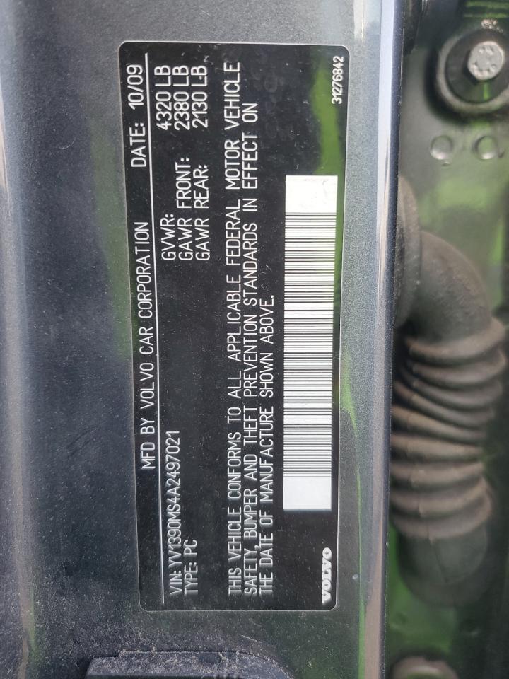 2010 Volvo S40 VIN YV1390MS4A2497021 Copart auction photo, front end / rear end damage thumbnail 12
