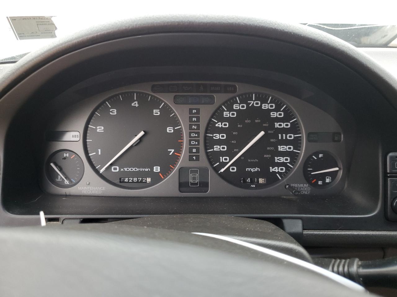 1995 Acura Legend VIN JH4KA7663SC007776 Copart auction photo, front end / hail damage thumbnail 9