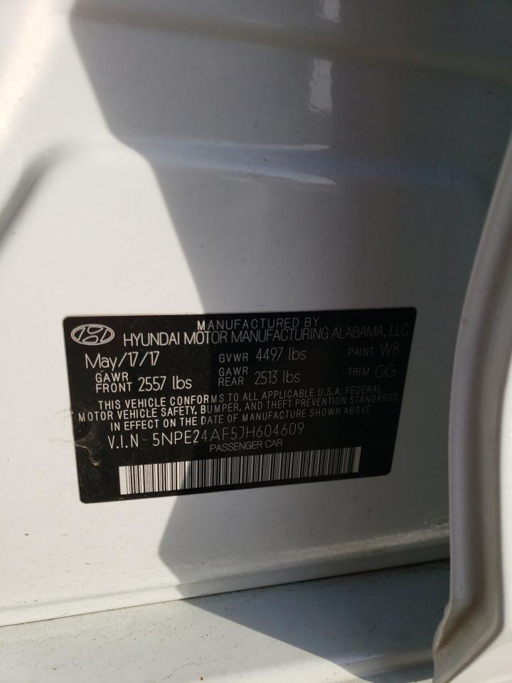 2018 Hyundai Sonata VIN 5NPE24AF5JH604609 Copart auction photo, hail damage thumbnail 12