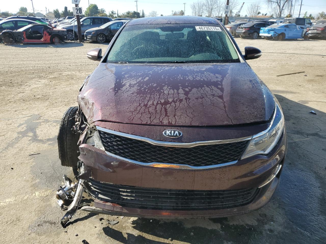 2017 KIA Optima VIN 5XXGT4L34HG147810 Copart auction photo, front end damage thumbnail 5