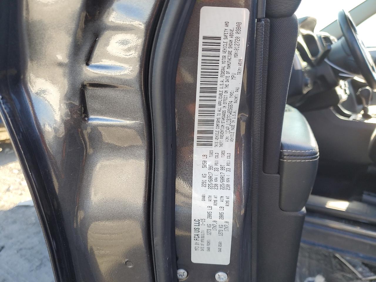 2015 Jeep Grand Cherokee VIN 1C4PJLCB7FW656874 Copart auction photo, rear end damage thumbnail 15