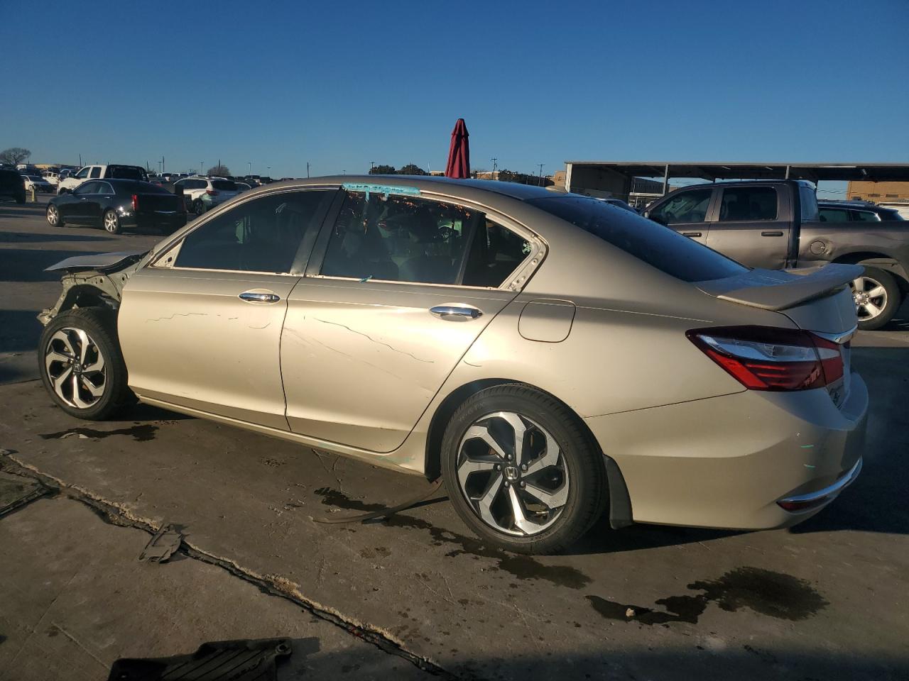 2016 Honda Accord VIN 1HGCR2F89GA182928 Copart auction photo, front end / side damage thumbnail 2