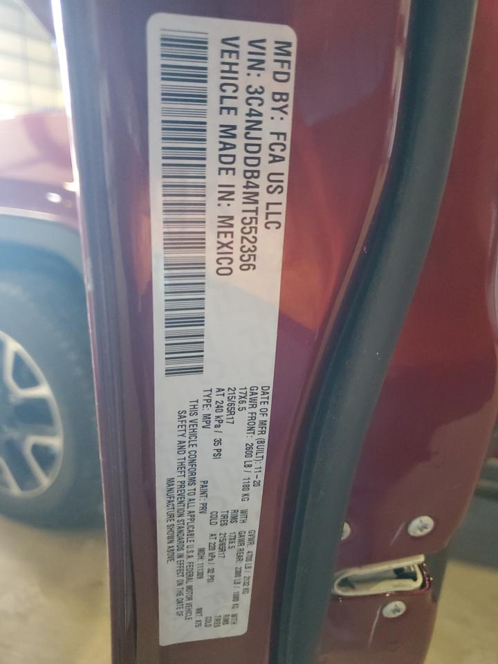 2021 Jeep Compass VIN 3C4NJDDB4MT552356 Copart auction photo, rear end / minor dent/scratches damage thumbnail 13