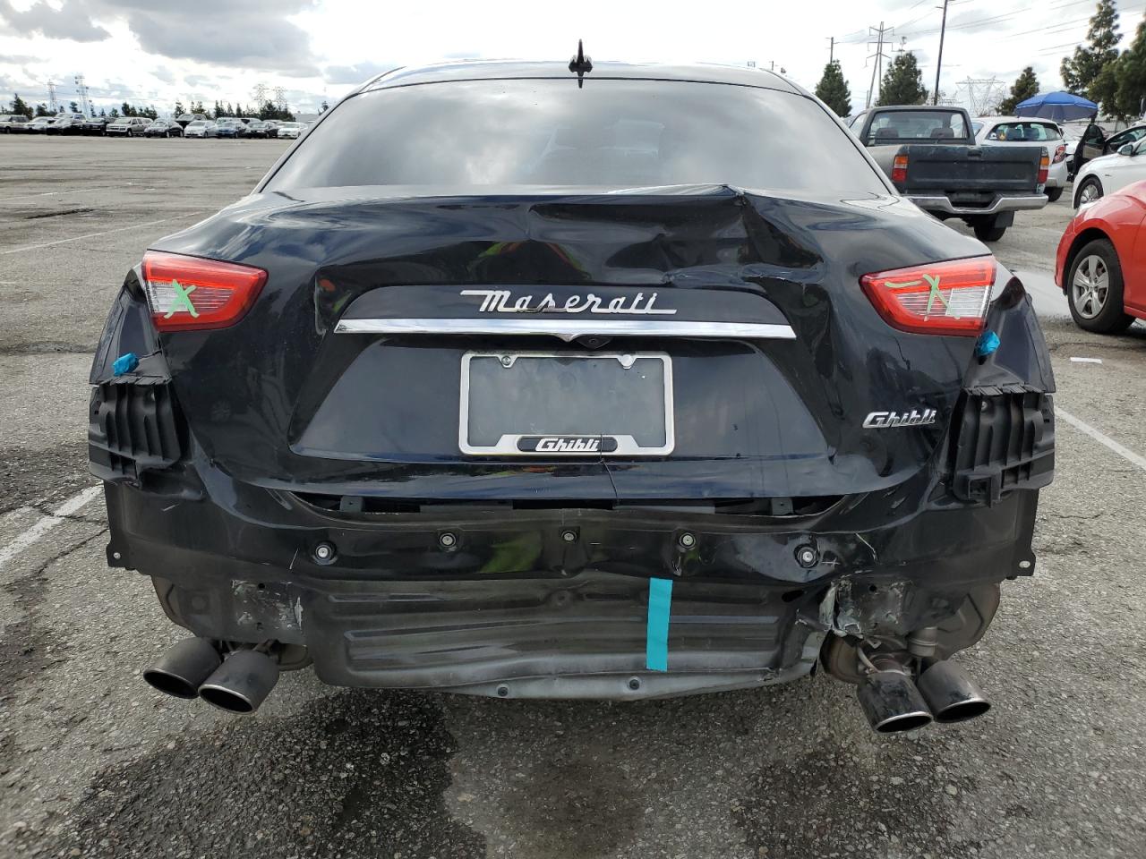 2015 Maserati Ghibli VIN ZAM57XSA7F1148872 Copart auction photo, rear end damage thumbnail 6