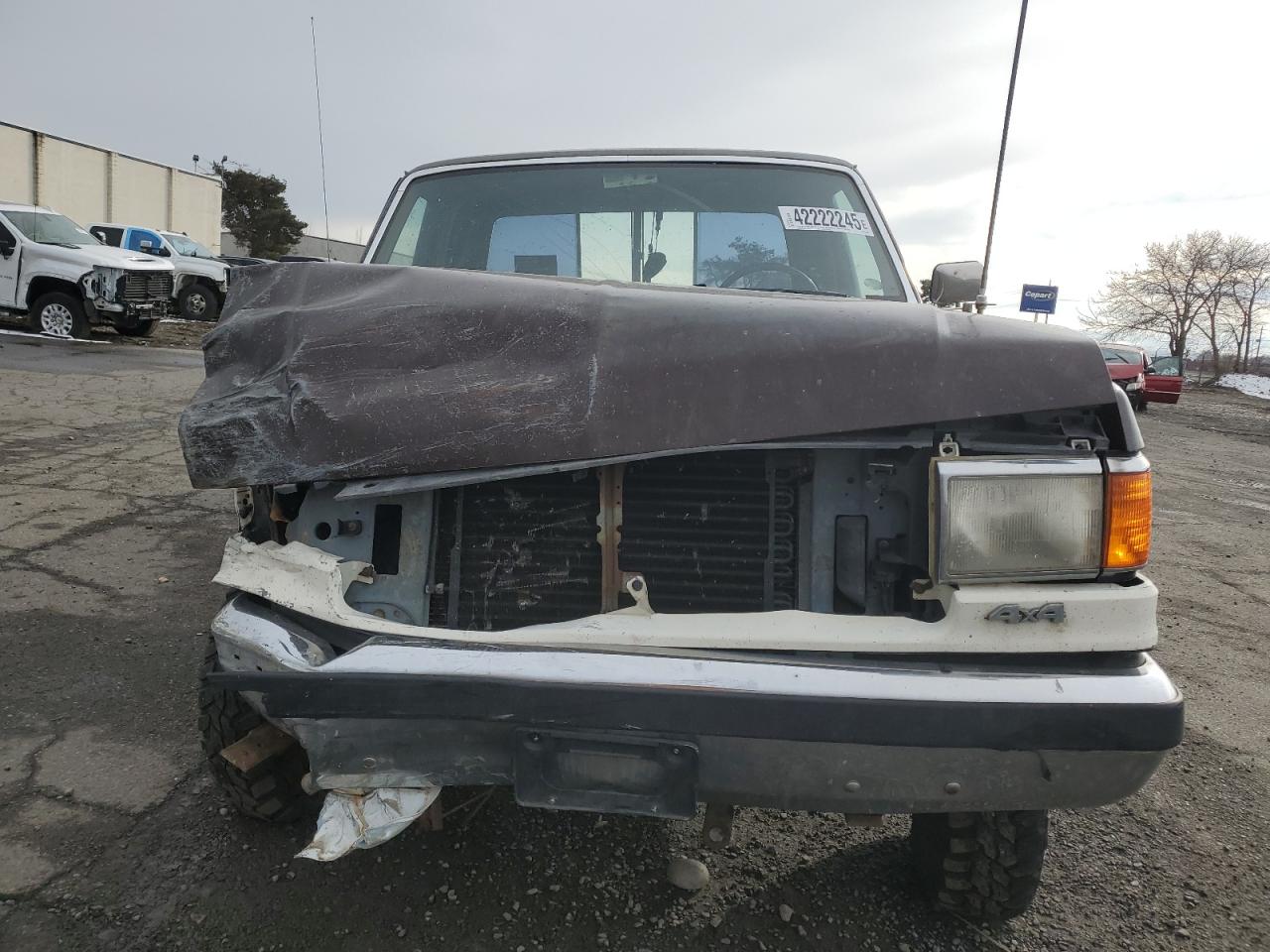 1991 Ford F250 VIN 1FTHX26G1MKB21130 Copart auction photo, front end damage thumbnail 5