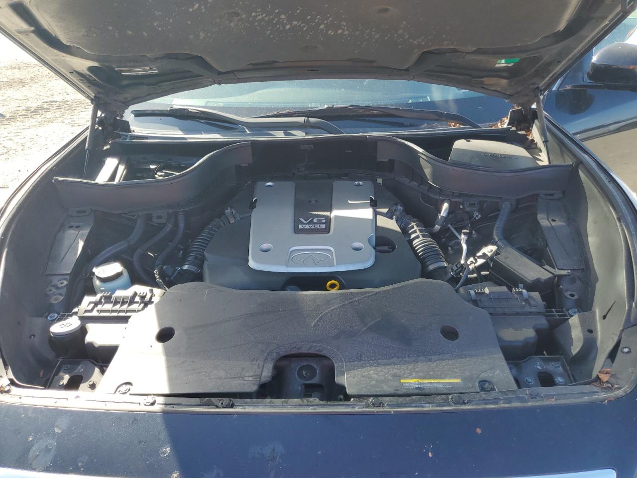 2014 Infiniti QX70 VIN JN8CS1MU6EM450184 Copart auction photo, front end / water/flood damage thumbnail 12