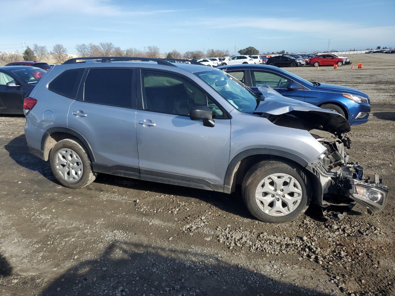 2019 Subaru Forester VIN JF2SKACC3KH455946 Copart auction photo, front end / side damage thumbnail 4