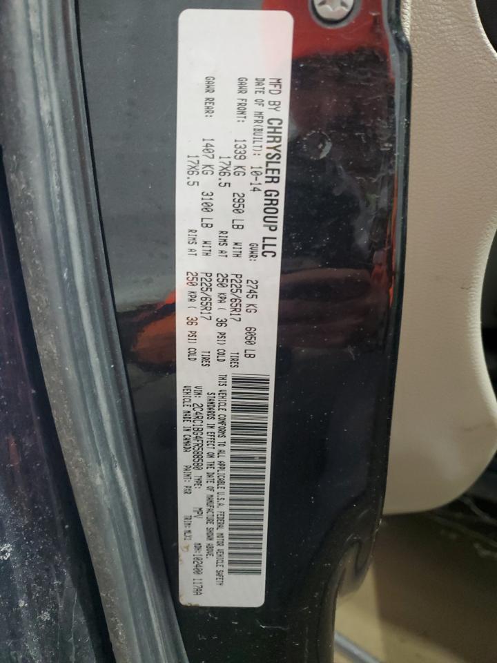 2015 Chrysler Town & Country VIN 2C4RC1BG4FR588580 Copart auction photo, front end damage thumbnail 14