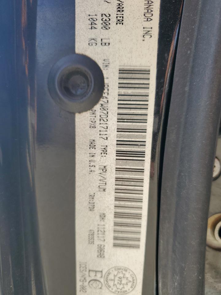 2007 Jeep Compass VIN 1J8FF47W07D217117 Copart auction photo, side damage thumbnail 14