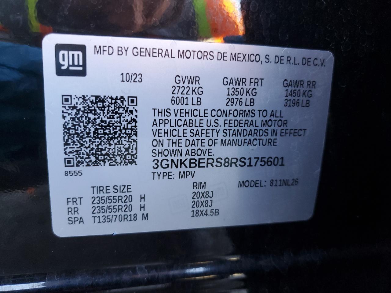 2024 Chevrolet Blazer VIN 3GNKBERS8RS175601 Copart auction photo, side / front end damage thumbnail 14