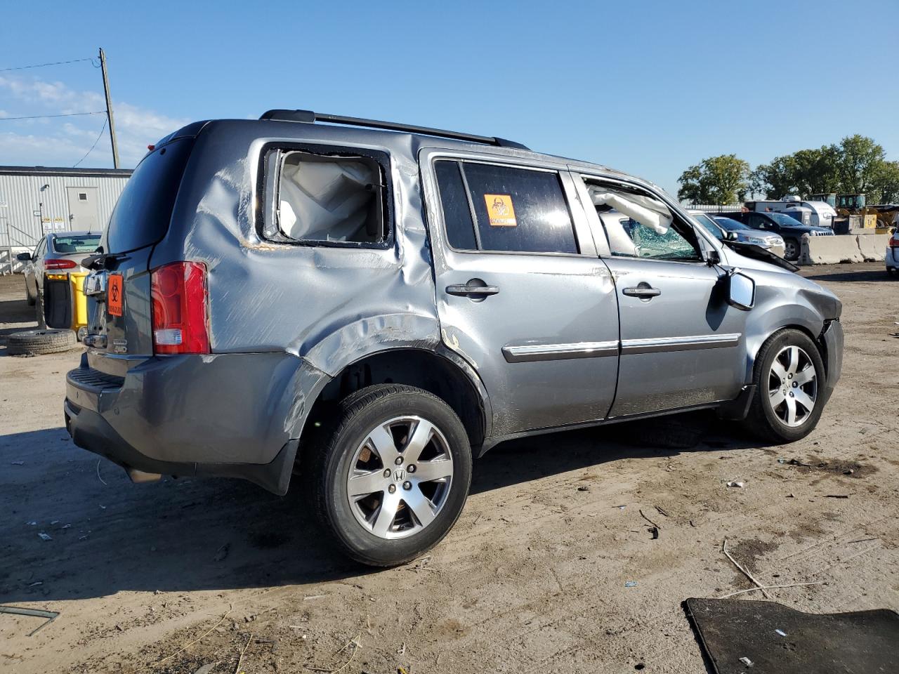 2012 Honda Pilot VIN 5FNYF4H98CB066166 Copart auction photo, all over damage thumbnail 3