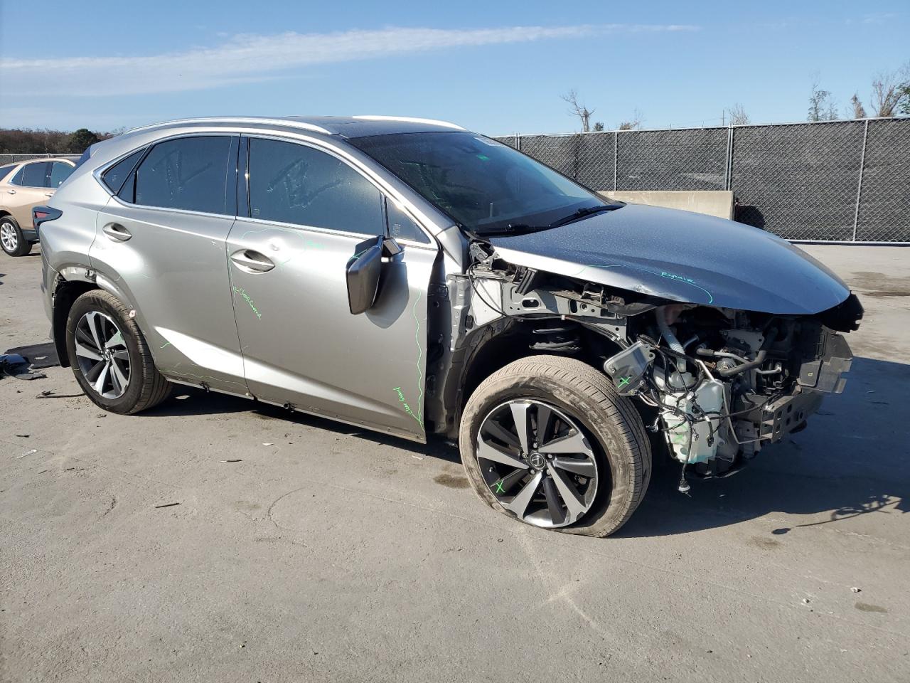 2019 Lexus NX VIN JTJBARBZXK2197589 Copart auction photo, all over damage thumbnail 4