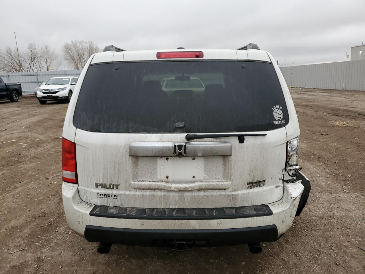 2011 Honda Pilot VIN 5FNYF4H96BB036744 Copart auction photo, rear end / undercarriage damage thumbnail 6