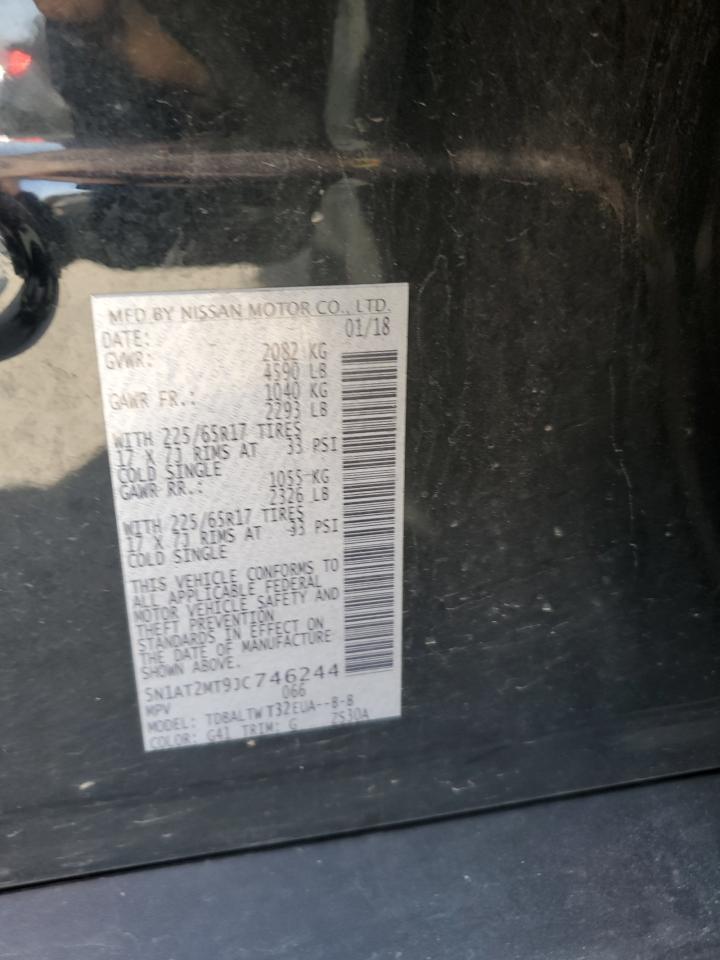 2018 Nissan Rogue VIN 5N1AT2MT9JC746244 Copart auction photo, front end / rear end damage thumbnail 13