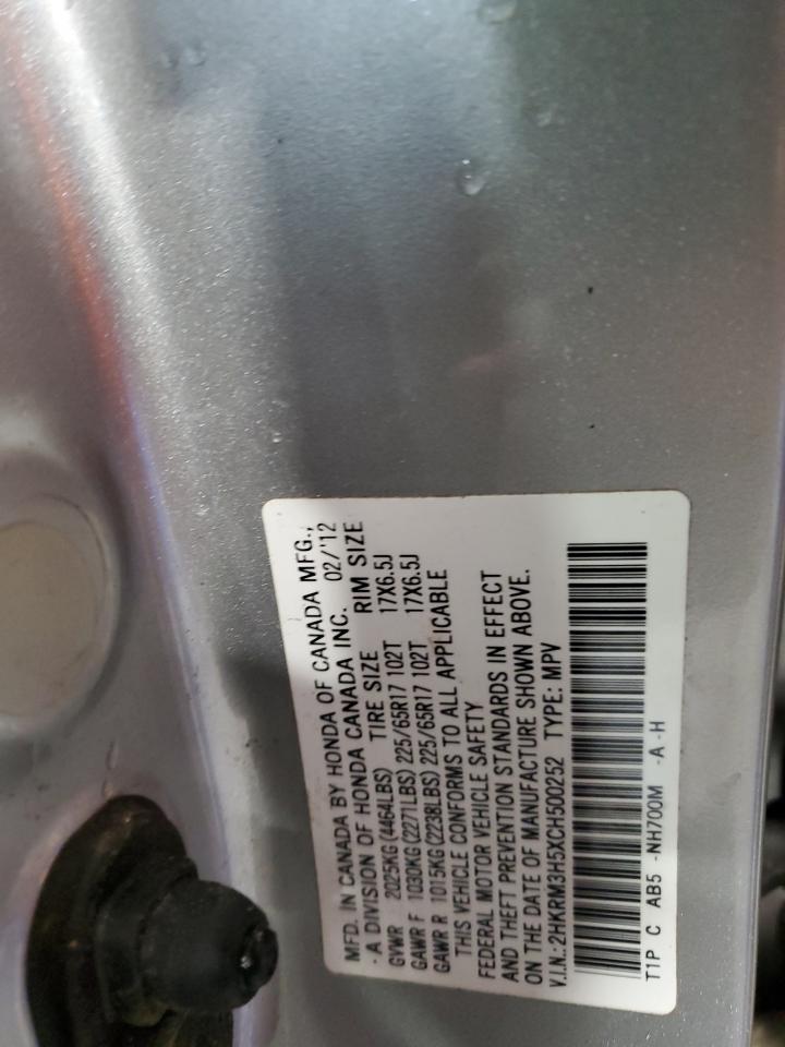 2012 Honda CR-V VIN 2HKRM3H5XCH500252 Copart auction photo, front end damage thumbnail 16