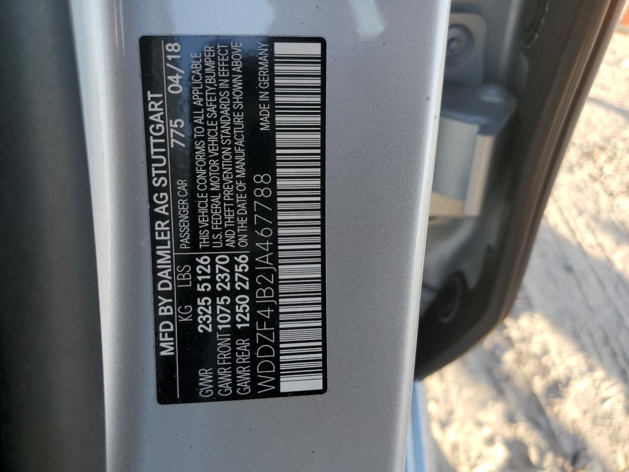 2018 Mercedes-Benz E-klasse VIN WDDZF4JB2JA467788 Copart auction photo, front end damage thumbnail 15