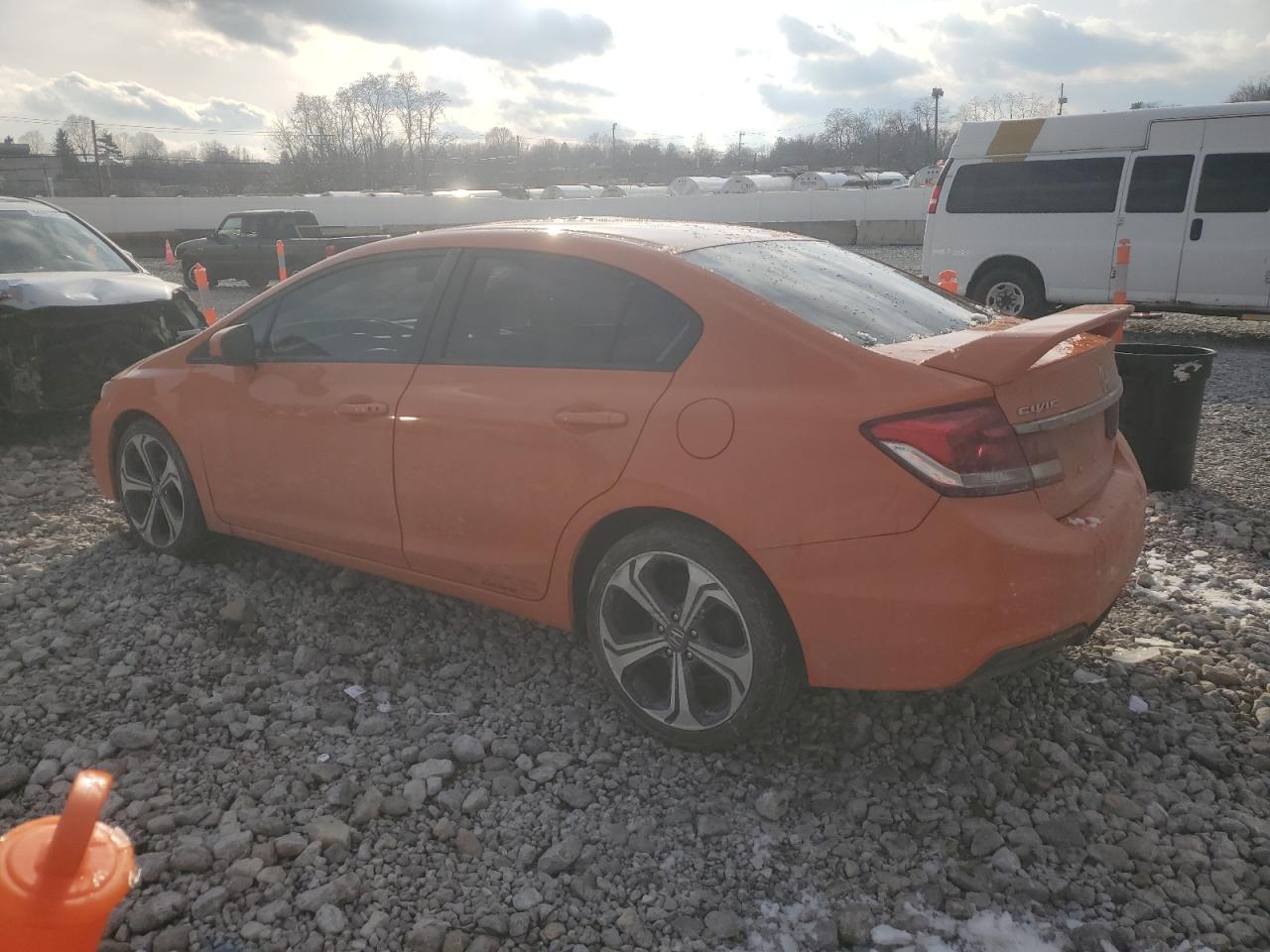 2015 Honda Civic VIN 2HGFB6E52FH700443 Copart auction photo, front end / side damage thumbnail 2