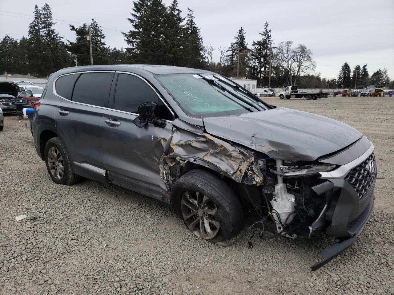2019 Hyundai Santa Fe VIN 5NMS23AD5KH077942 Copart auction photo, front end / undercarriage damage thumbnail 4