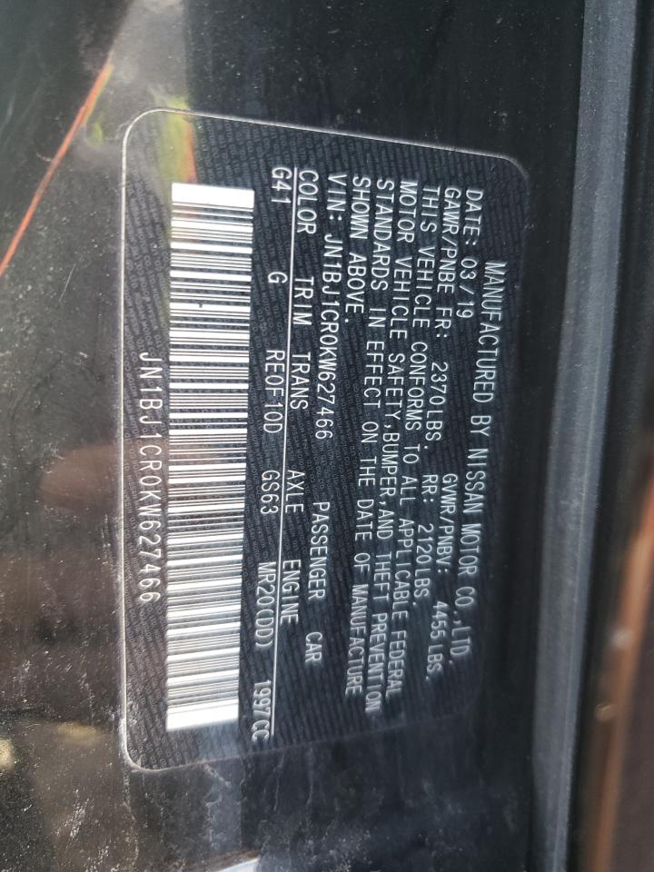 2019 Nissan Rogue VIN JN1BJ1CR0KW627466 Copart auction photo, side / front end damage thumbnail 13