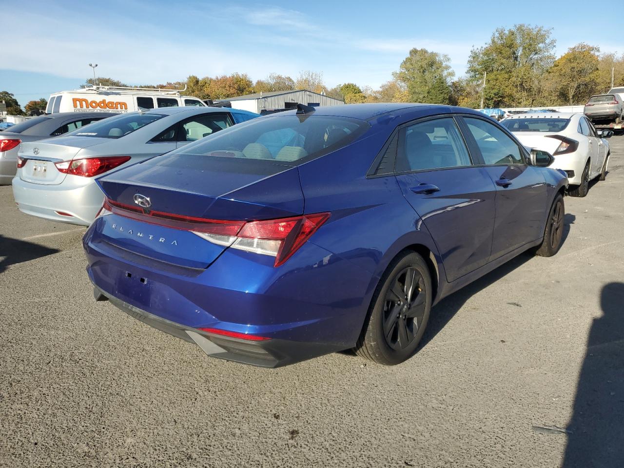 2021 Hyundai Elantra VIN 5NPLM4AG9MH020115 Copart auction photo, front end damage thumbnail 3