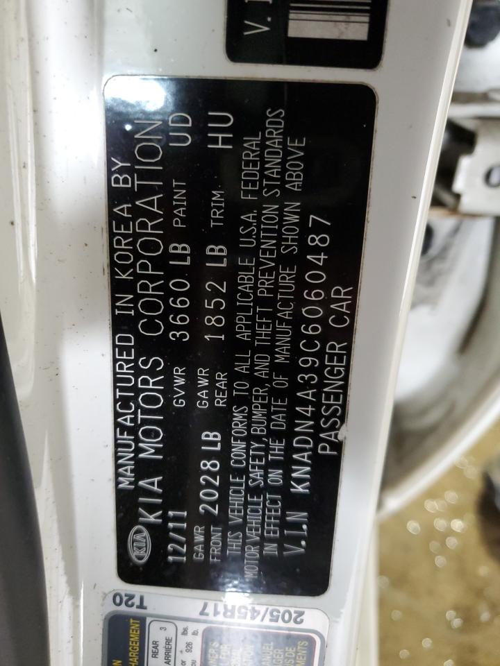2012 KIA Rio VIN KNADN4A39C6060487 Copart auction photo, front end / side damage thumbnail 13