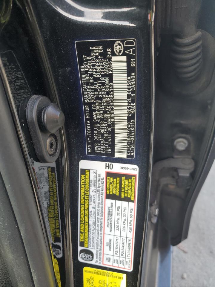 2017 Toyota Corolla VIN 2T1BURHE2HC865149 Copart auction photo, rear end damage thumbnail 13