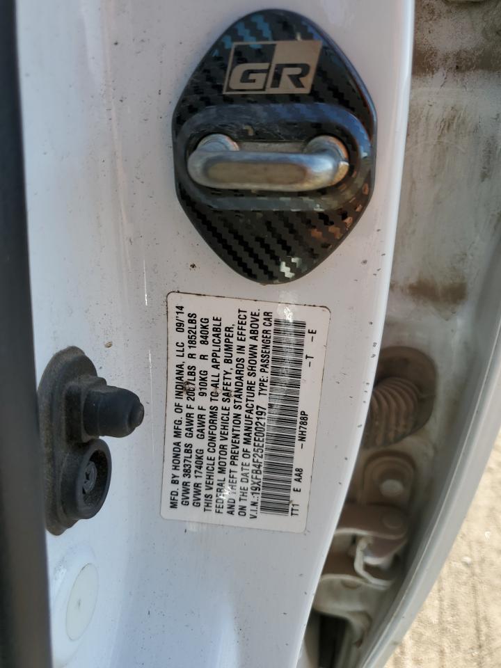 2014 Honda Civic VIN 19XFB4F25EE002197 Copart auction photo, front end damage thumbnail 14