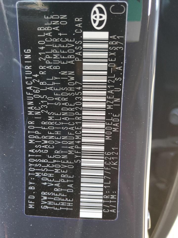 2024 Toyota Corolla VIN 5YFP4MCE1RP203547 Copart auction photo, front end damage thumbnail 13