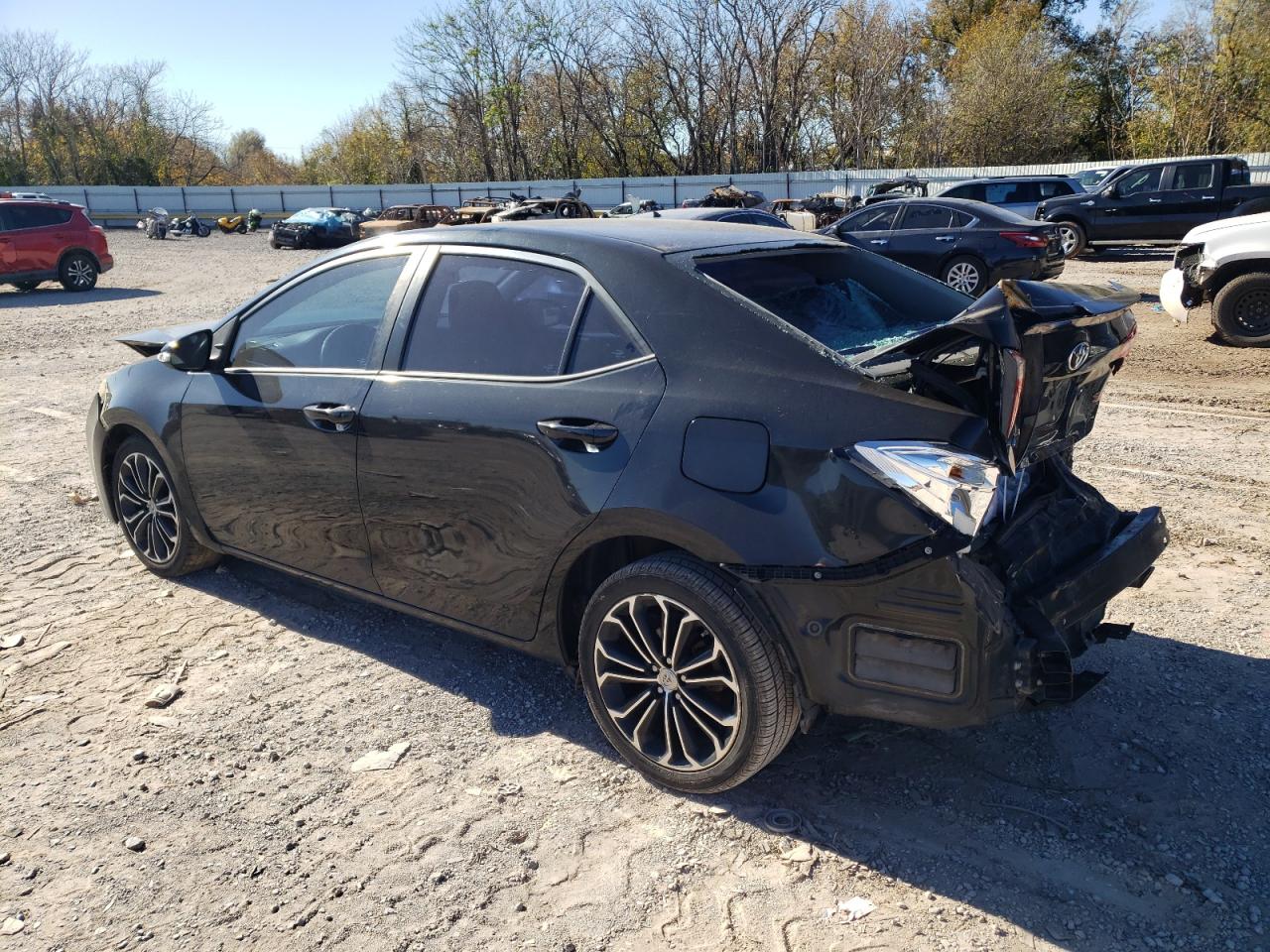 2015 Toyota Corolla VIN 5YFBURHE2FP184129 Copart auction photo, front end / rear end damage thumbnail 2