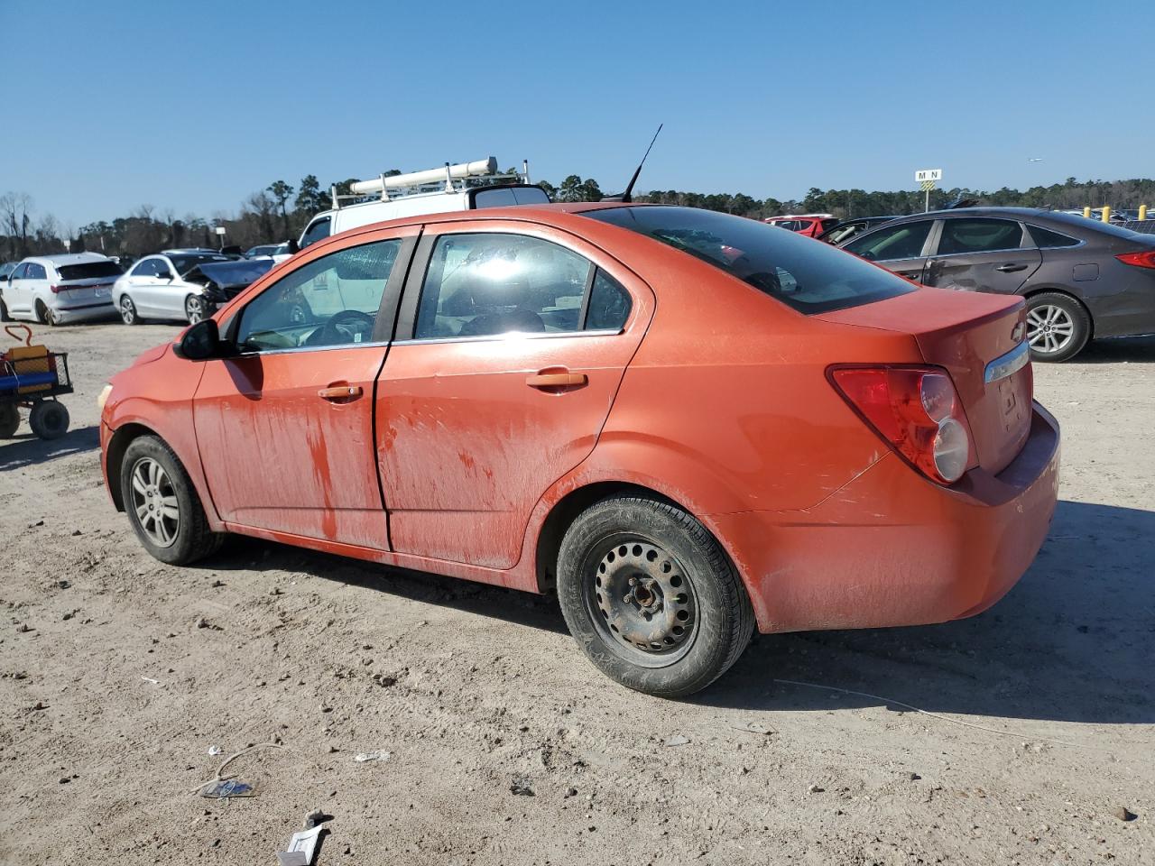 2013 Chevrolet Sonic VIN 1G1JC5SH7D4153767 Copart auction photo, front end / rear end damage thumbnail 2