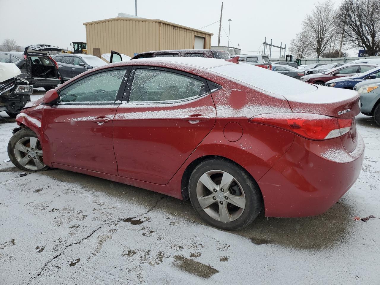 2012 Hyundai Elantra VIN KMHDH4AE4CU190437 Copart auction photo, front end / undercarriage damage thumbnail 2