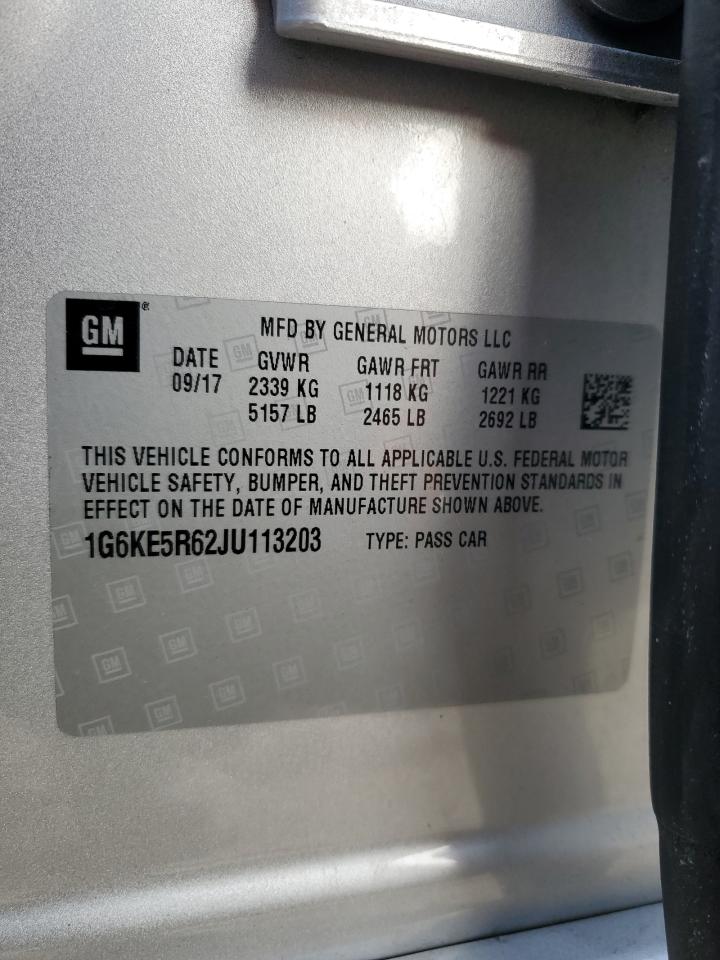 2018 Cadillac CT6 VIN 1G6KE5R62JU113203 Copart auction photo, front end damage thumbnail 14