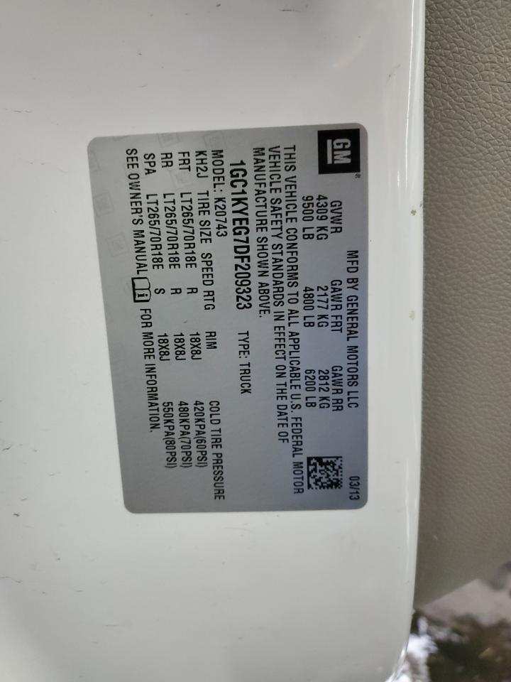 2013 Chevrolet Silverado VIN 1GC1KYEG7DF209323 Copart auction photo, front end damage thumbnail 14