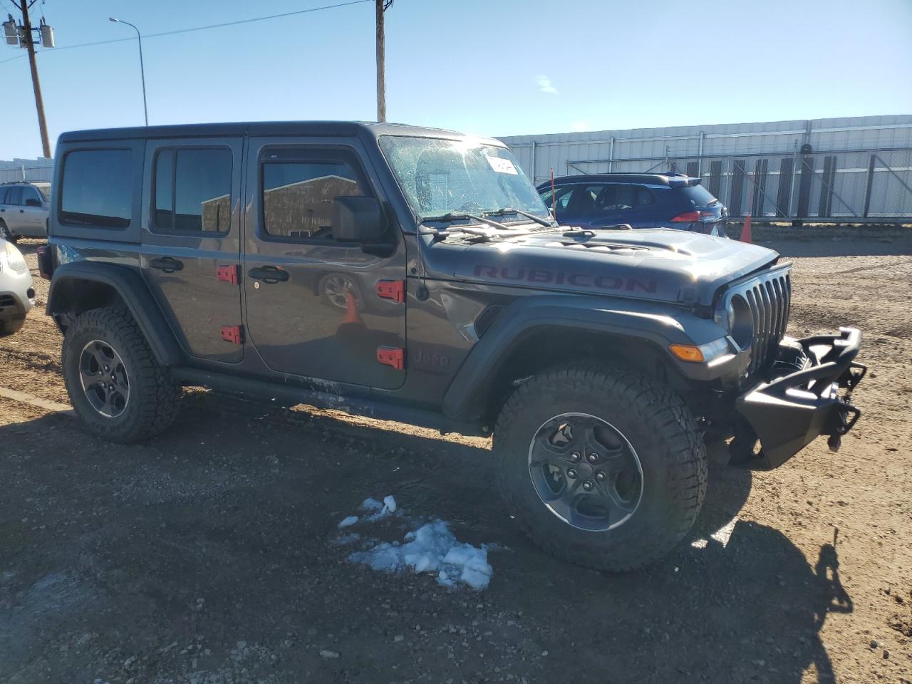 2018 Jeep Wrangler VIN 1C4HJXFG5JW183889 Copart auction photo, front end / side damage thumbnail 4