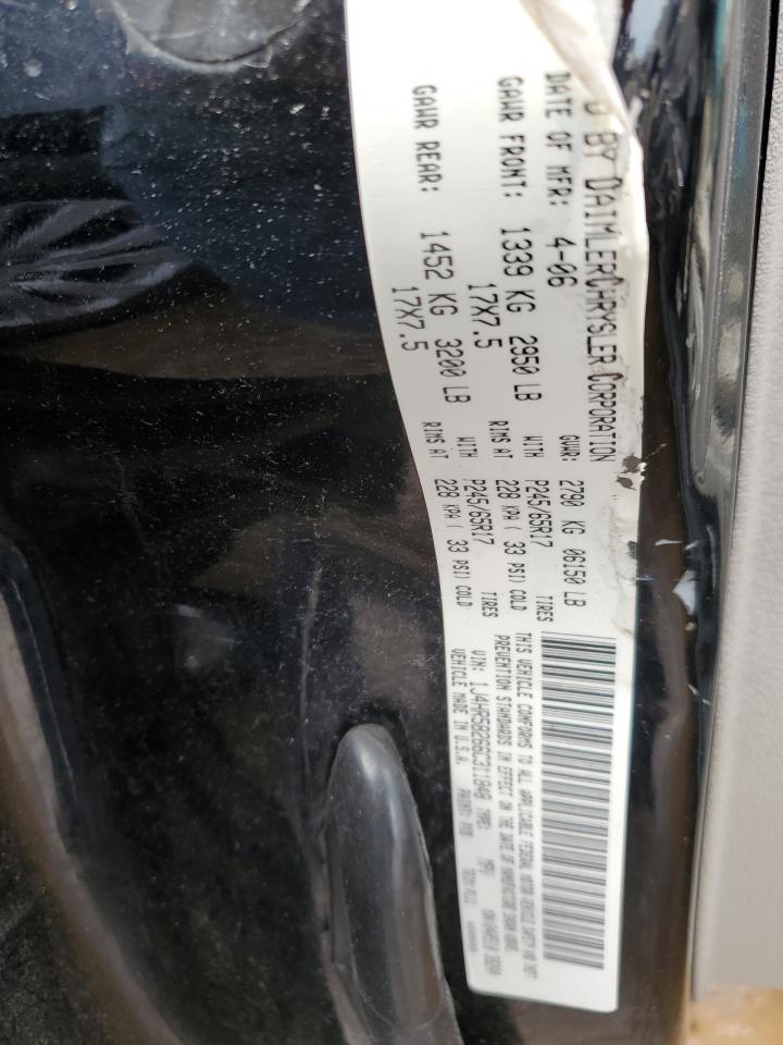 2006 Jeep Grand Cherokee VIN 1J4HR58266C311848 Copart auction photo, side / front end damage thumbnail 12