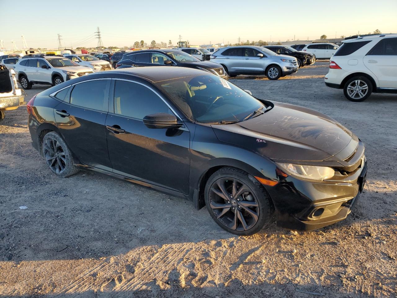2019 Honda Civic VIN 19XFC2F81KE045503 Copart auction photo, all over damage thumbnail 4