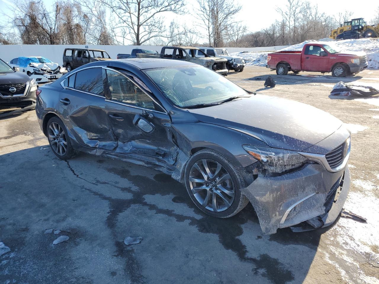 2017 Mazda 6 VIN JM1GL1W50H1138352 Copart auction photo, side / front end damage thumbnail 4