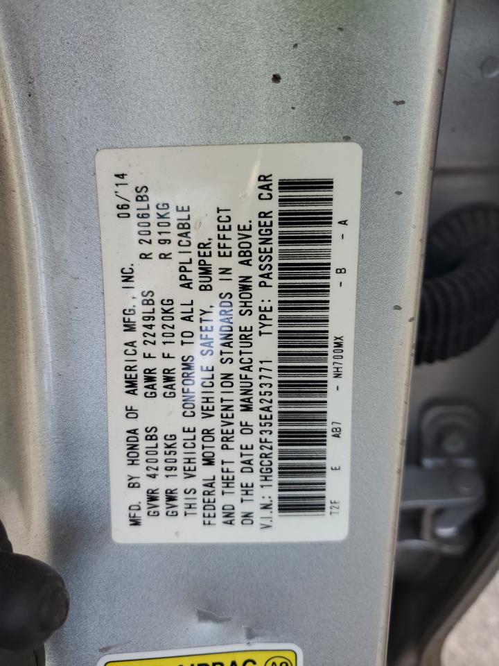 2014 Honda Accord VIN 1HGCR2F35EA253771 Copart auction photo, side / minor dent/scratches damage thumbnail 12