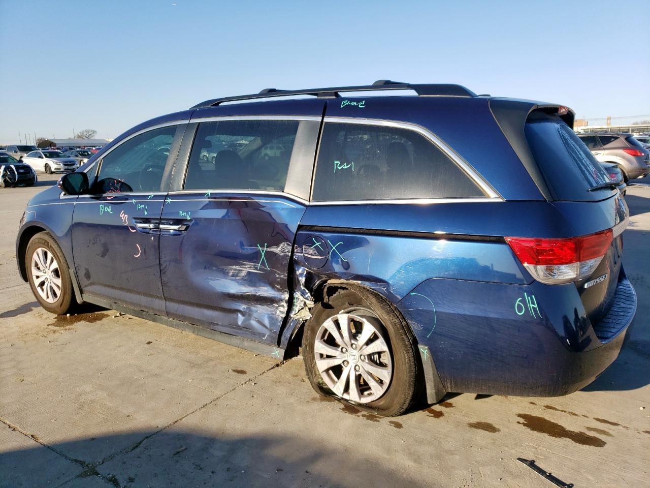 2016 Honda Odyssey VIN 5FNRL5H66GB161467 Copart auction photo, rear end damage thumbnail 2